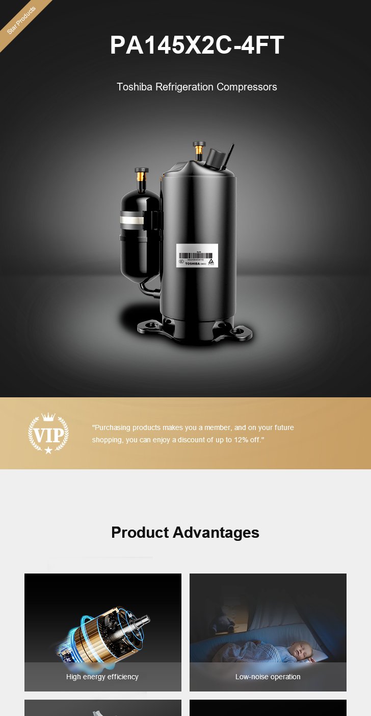 Toshiba Compressor PA145X2C-4FT, technical parameters pdf, structure diagram